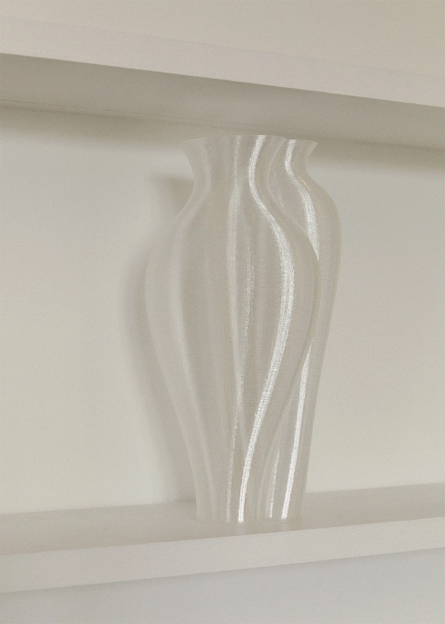 3D printed transparent vase